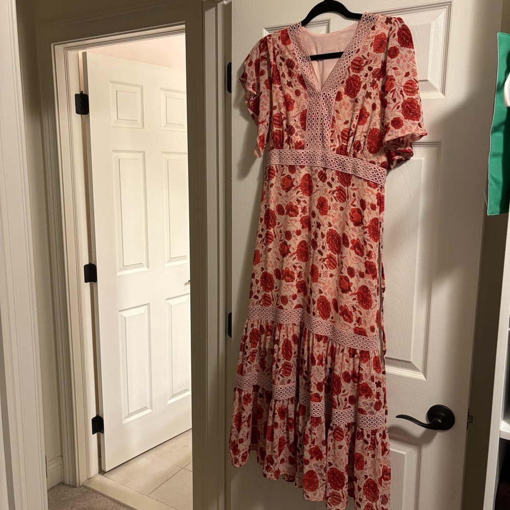 Floral Red Dress